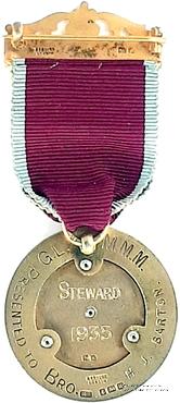 Знак STEWARD (Mark Master Mason) масонов Мастеров Метки.