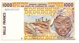 1.000 франков 1998 г.