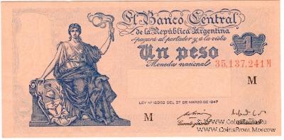1 песо 1947 г.