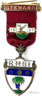 Знак RMBI 1927. STEWARD ROYAL MASONIC BENEVOLENT INST.  – Королевский Масонский Благотворительный институт