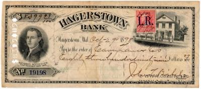 Банковский чек 1898  г.