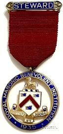 Знак RMBI 1935. STEWARD ROYAL MASONIC BENEVOLENT INST.  – Королевский Масонский Благотворительный институт
