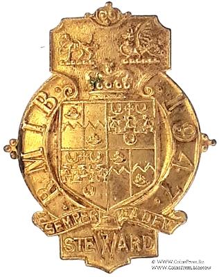 Знак RMIB 1947. STEWARD ROYAL MASONIC INSTITUTION FOR BOYS.  – Королевский Масонский институт для мальчиков.