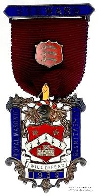 Знак RMBI 1939. STEWARD ROYAL MASONIC BENEVOLENT INST. – Королевский Масонский Благотворительный институт.