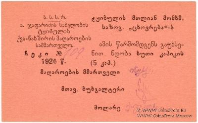 5 копеек 1924 г. (Ткибули)